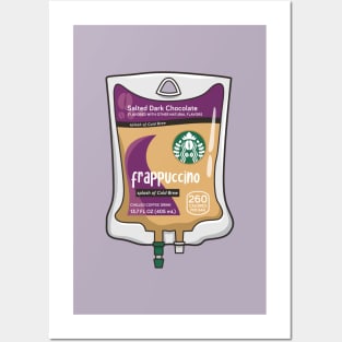 Salted Dark Chocolate with Cold Brew Iced Coffee Drink IV Bag for medical and nursing students, nurses, doctors, and health workers who are coffee lovers Posters and Art